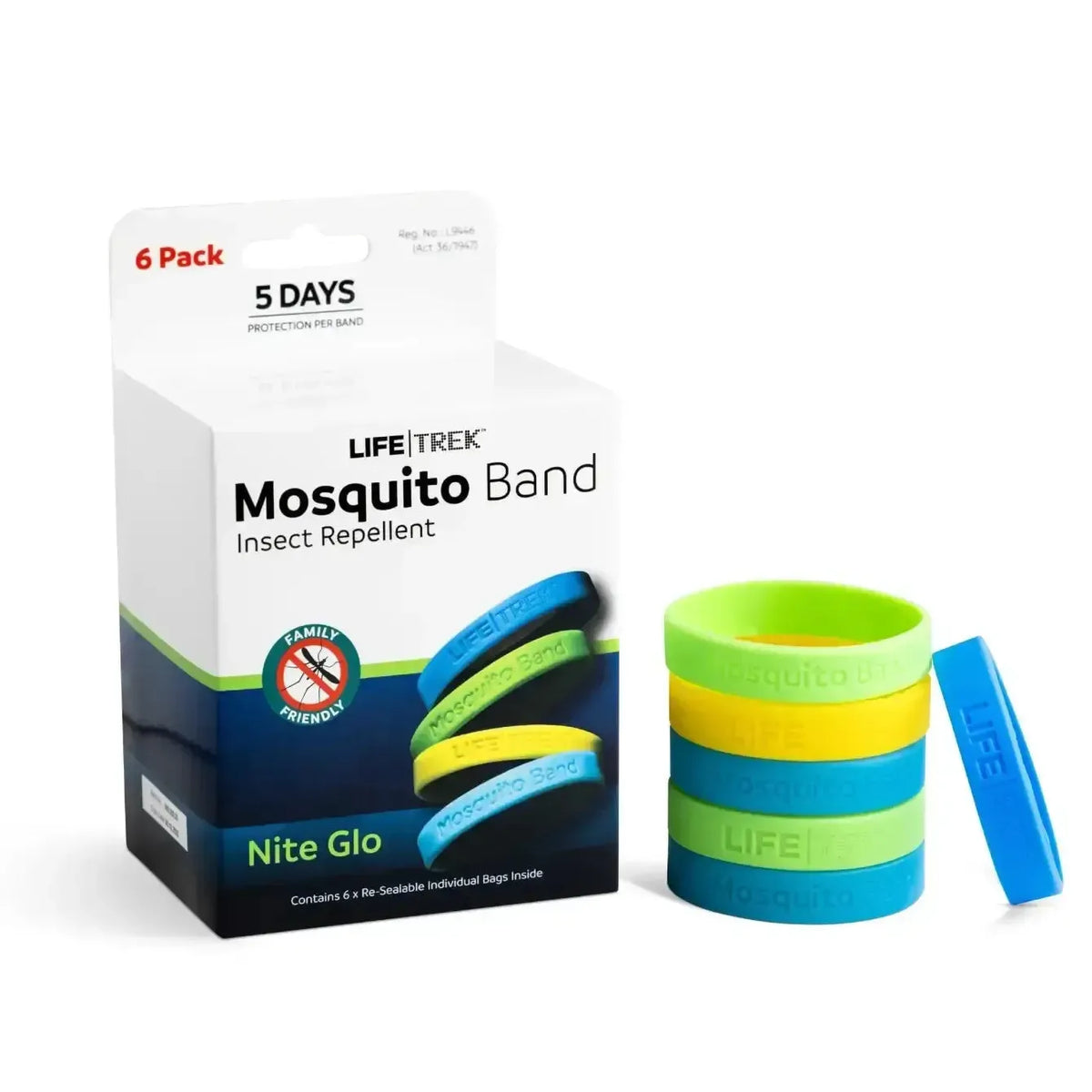 Lifetrek Mosquito Band Nite Glo - 6 Pack