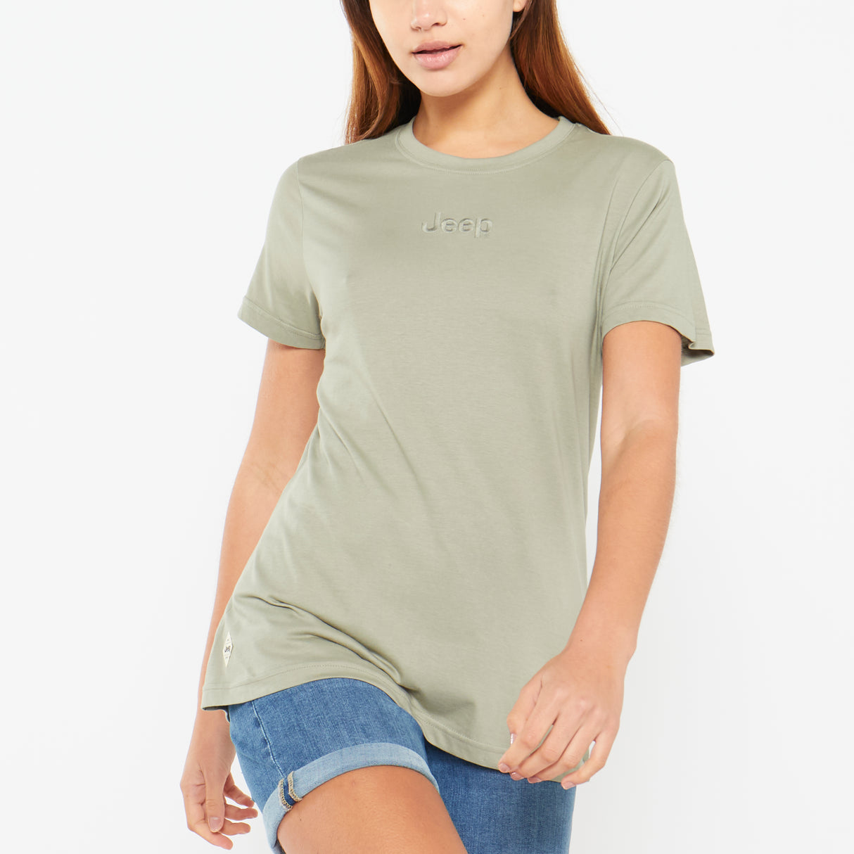 Jeep Ladies Small Logo Embroidered T-shirt