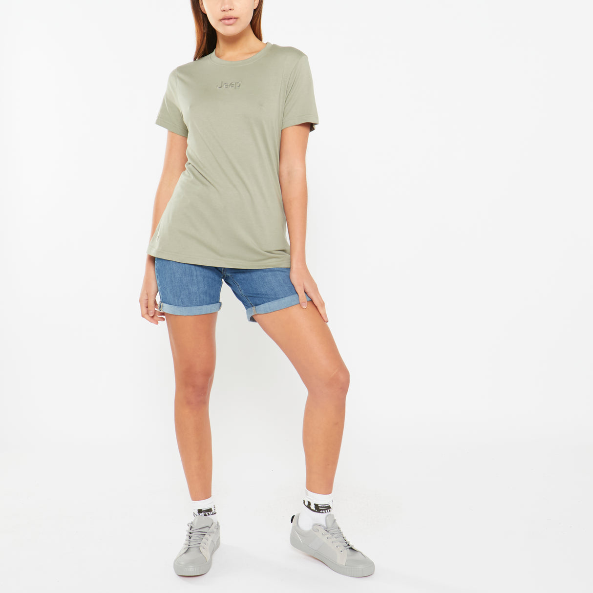 Jeep Ladies Small Logo Embroidered T-shirt