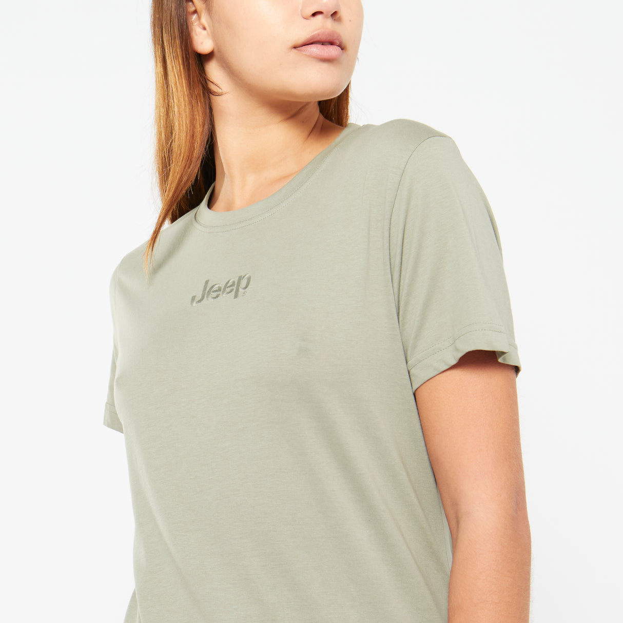 Jeep Ladies Small Logo Embroidered T-shirt