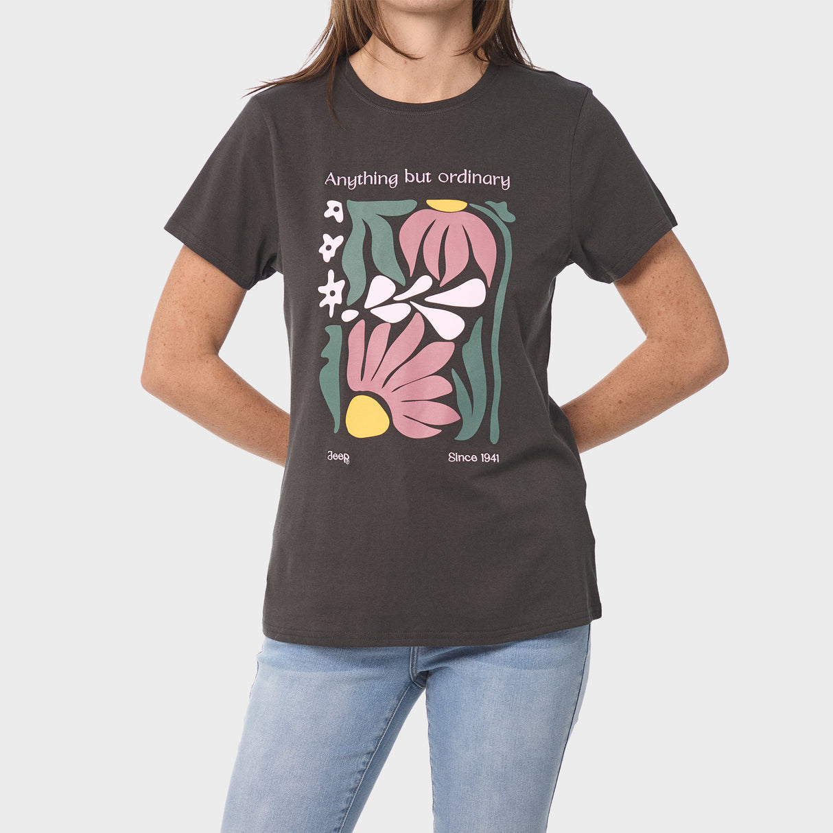 Jeep Ladies Fashion Flower T-Shirt