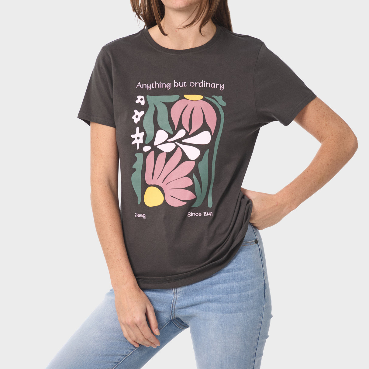 Jeep Ladies Fashion Flower T-Shirt