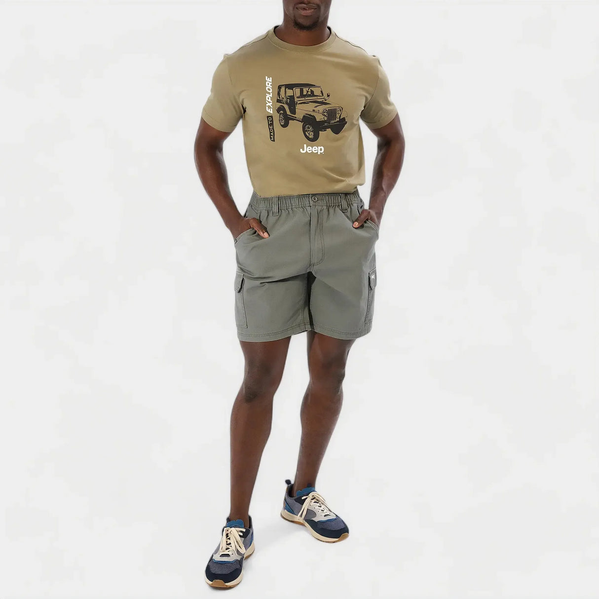 Jeep 21cm Elasticated Waist Short