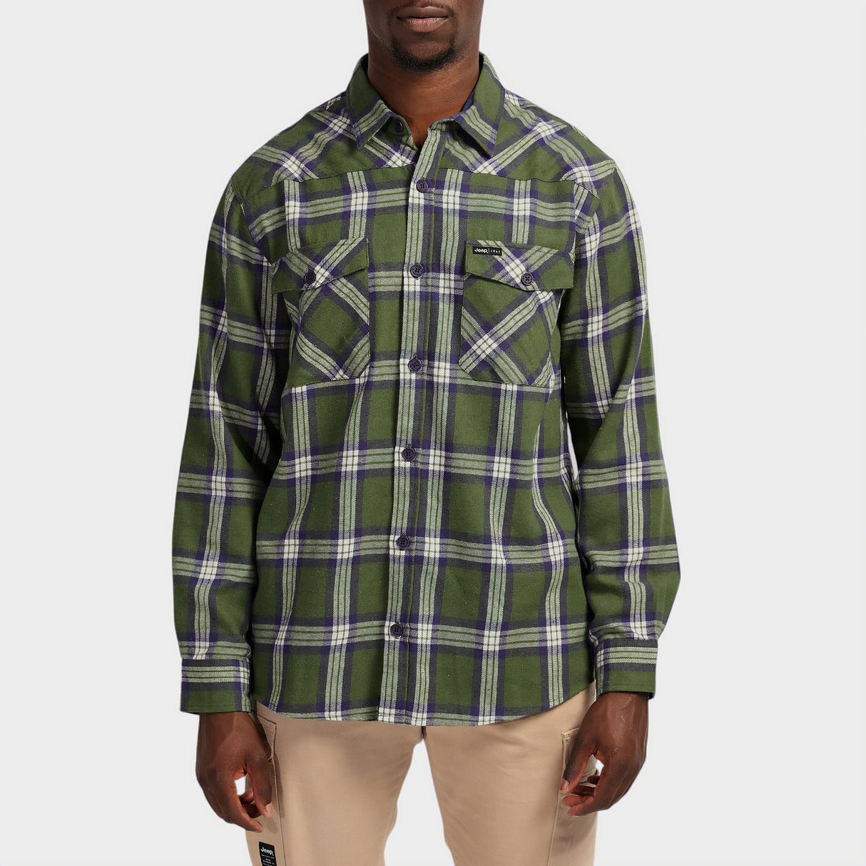 Jeep Long Sleeve Light Weight Flannel Shirt