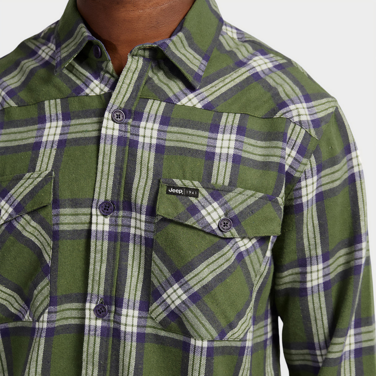 Jeep Long Sleeve Light Weight Flannel Shirt