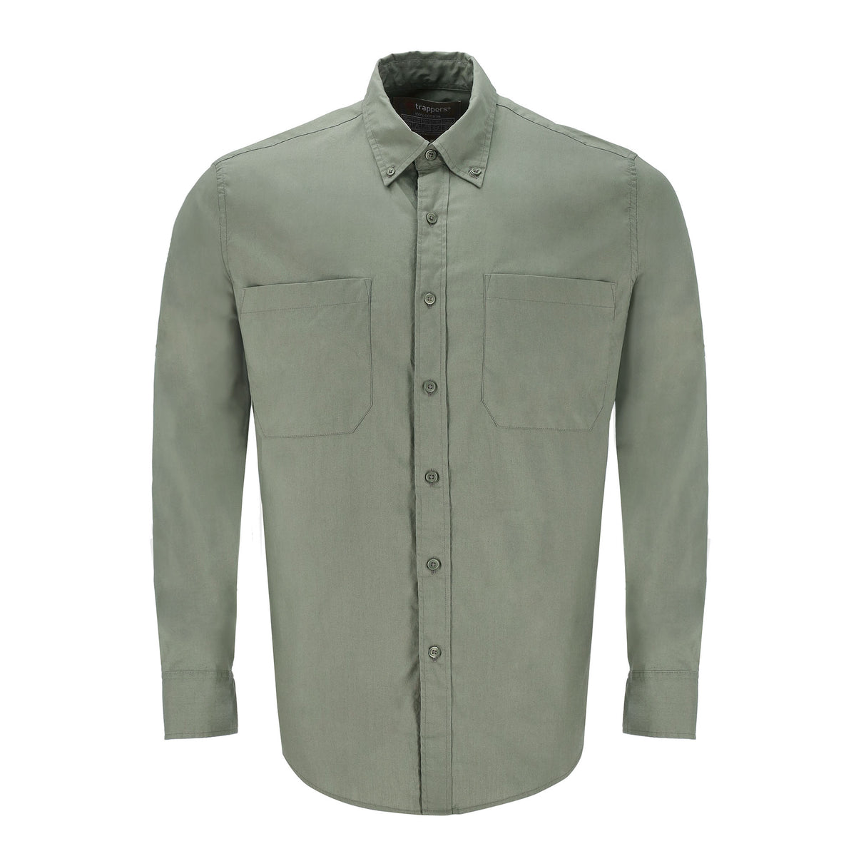 Trappers Long Sleeve Double Pocket Plain Shirt