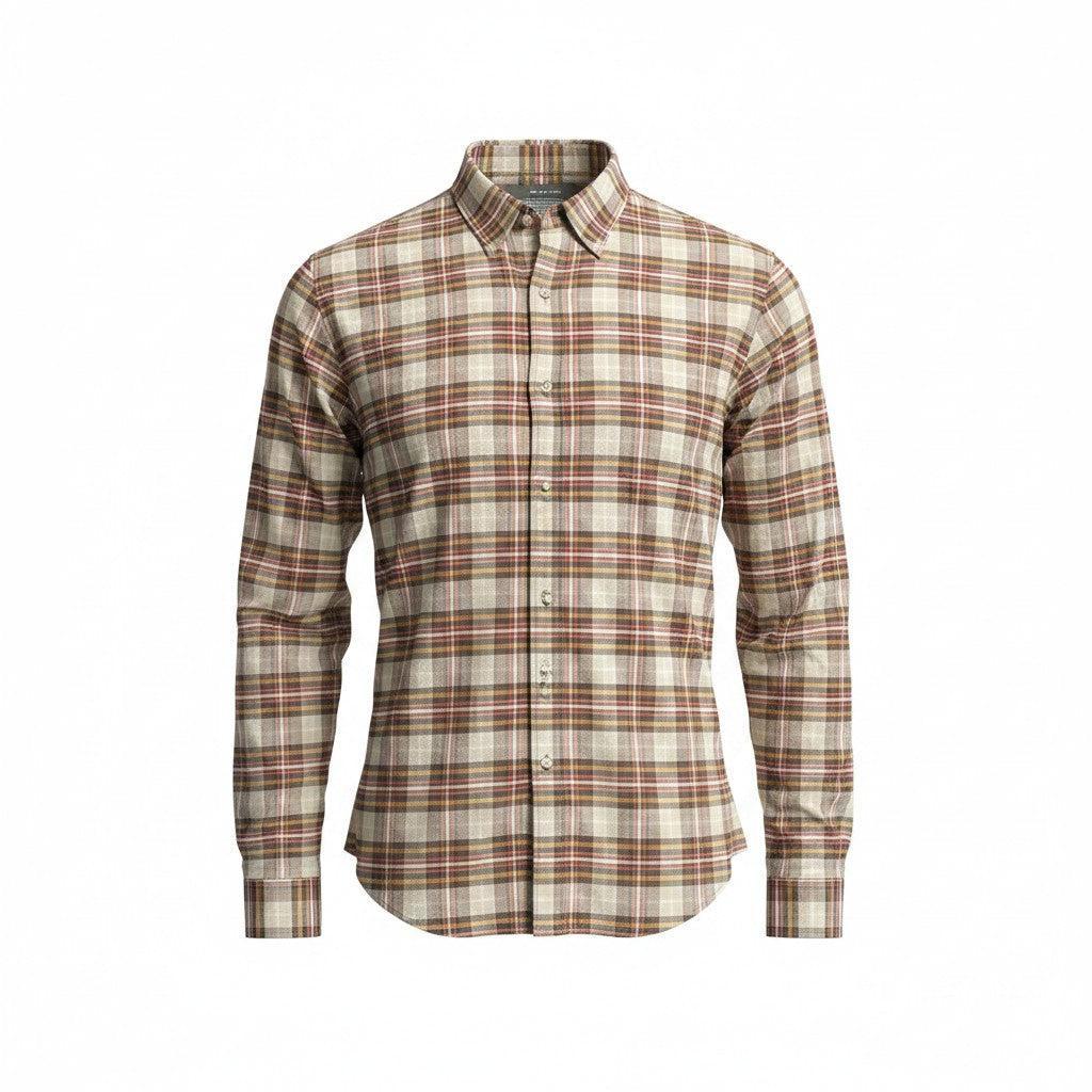 Trappers Long Sleeve Linen Check Shirt