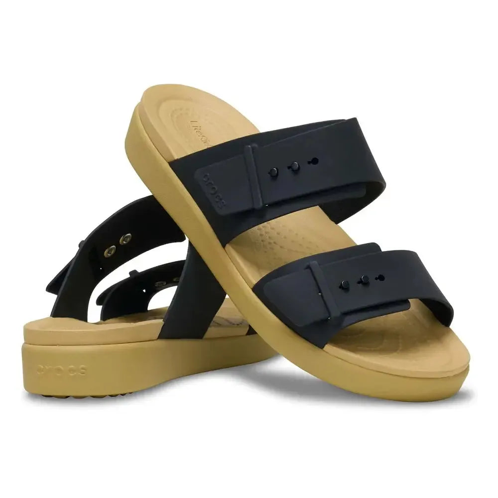 Crocs Ladies Brooklyn Buckle Low Wedge Sandal