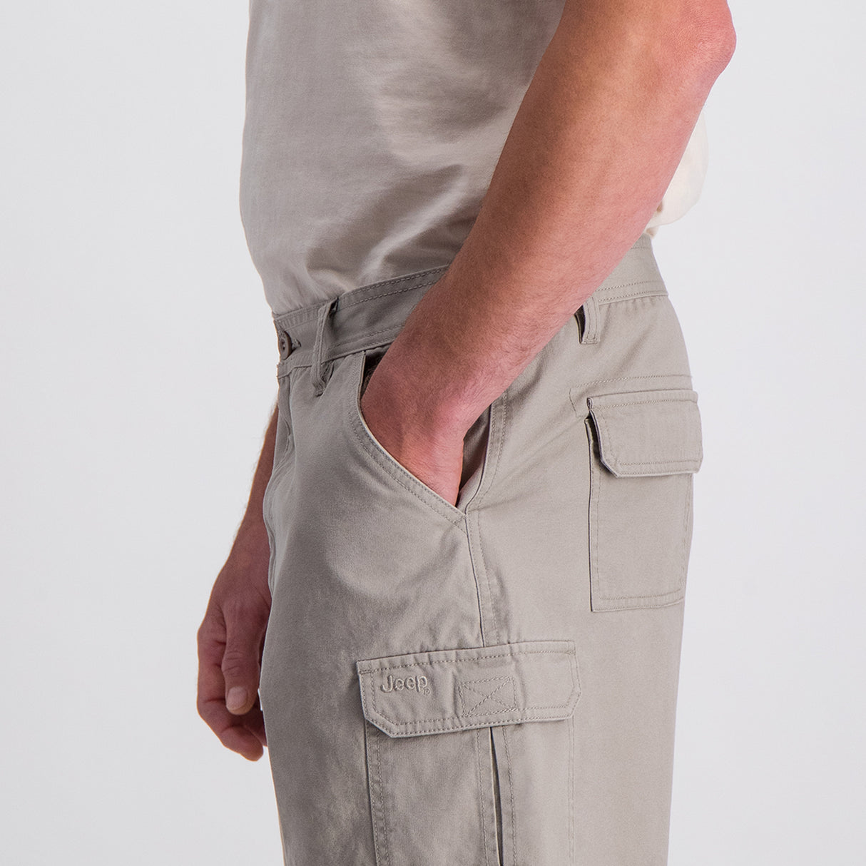 Jeep 21cm Fixed Waist Cargo Shorts