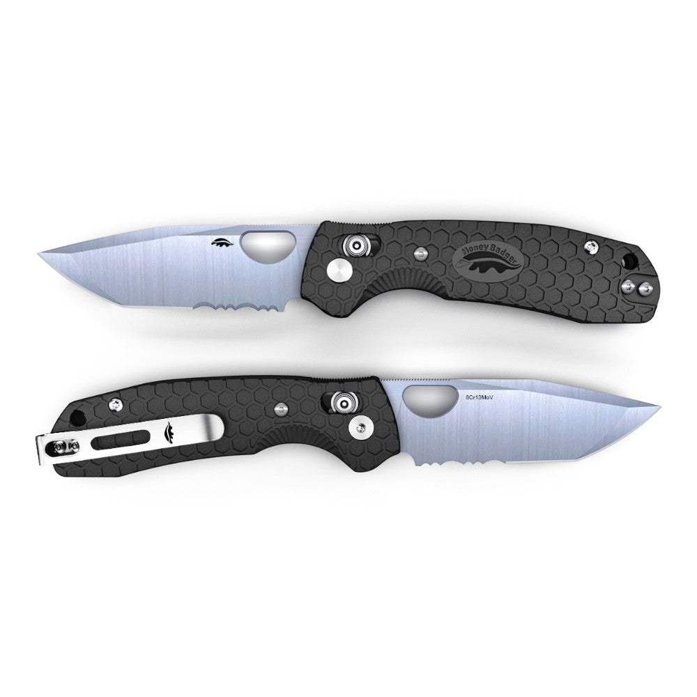 Honey Badger Cross-Bolt Tanto 50/50 8Cr13Mov - Med/Large