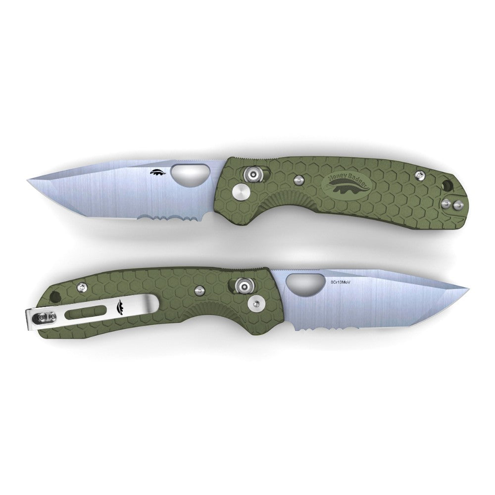 Honey Badger Cross-Bolt Tanto 50/50 8Cr13Mov - Med/Large
