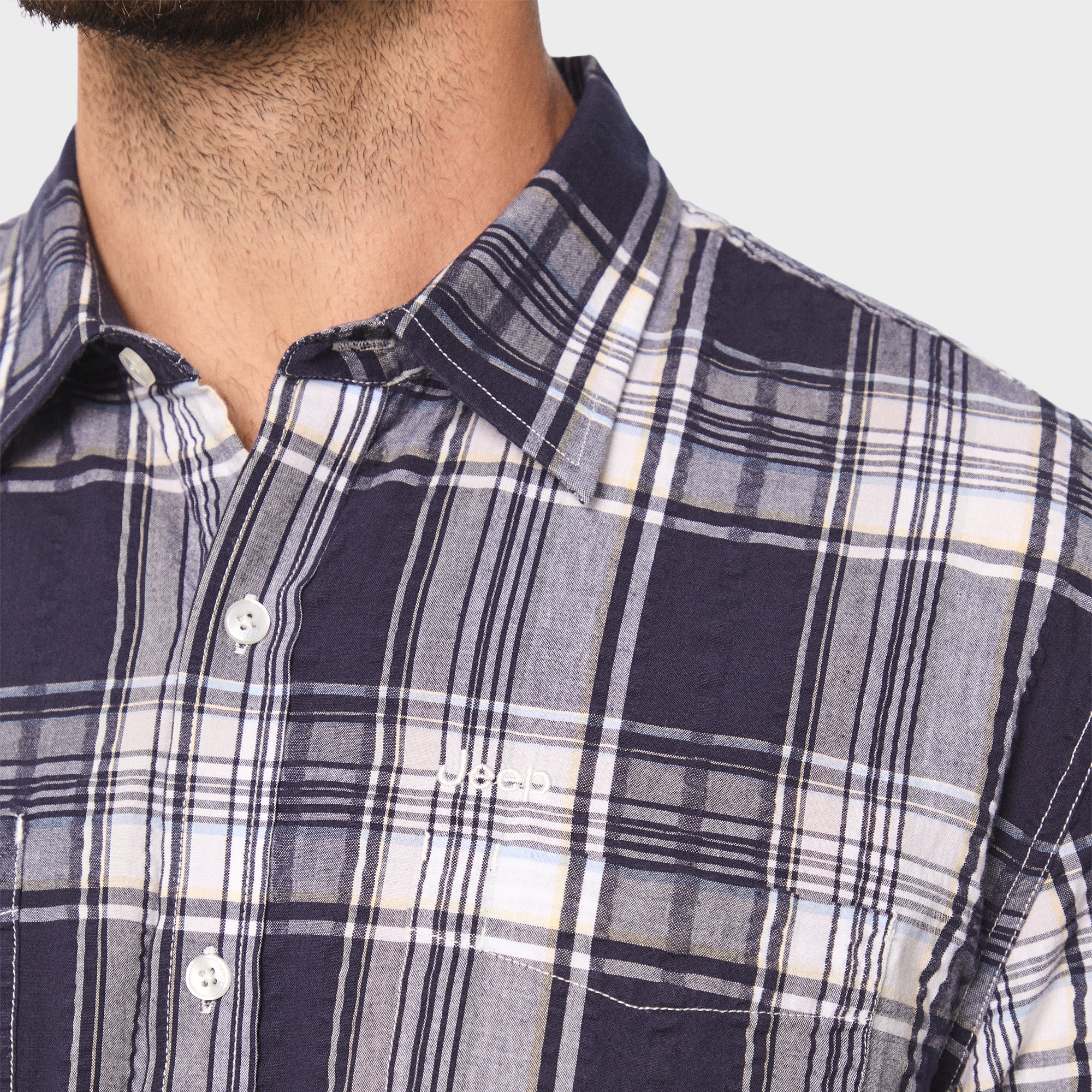 unsually｜ Studded Check Shirt Jeep Yarn Dye Check Shirt – Trappers