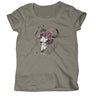 Wildebees Ladies Petal and Swirl Skull T-Shirt