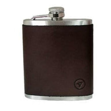 Load image into Gallery viewer, Trappers Hip Flask with Leather Cover - 8oz