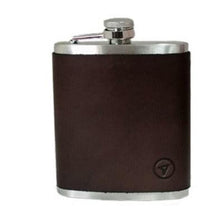 Load image into Gallery viewer, Trappers Hip Flask with Leather Cover - 6oz