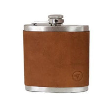 Load image into Gallery viewer, Trappers Hip Flask with Leather Cover - 6oz