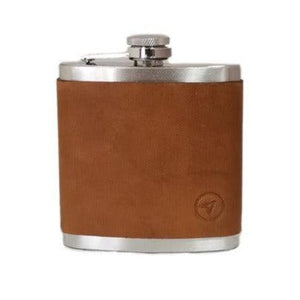 Trappers Hip Flask with Leather Cover - 5oz